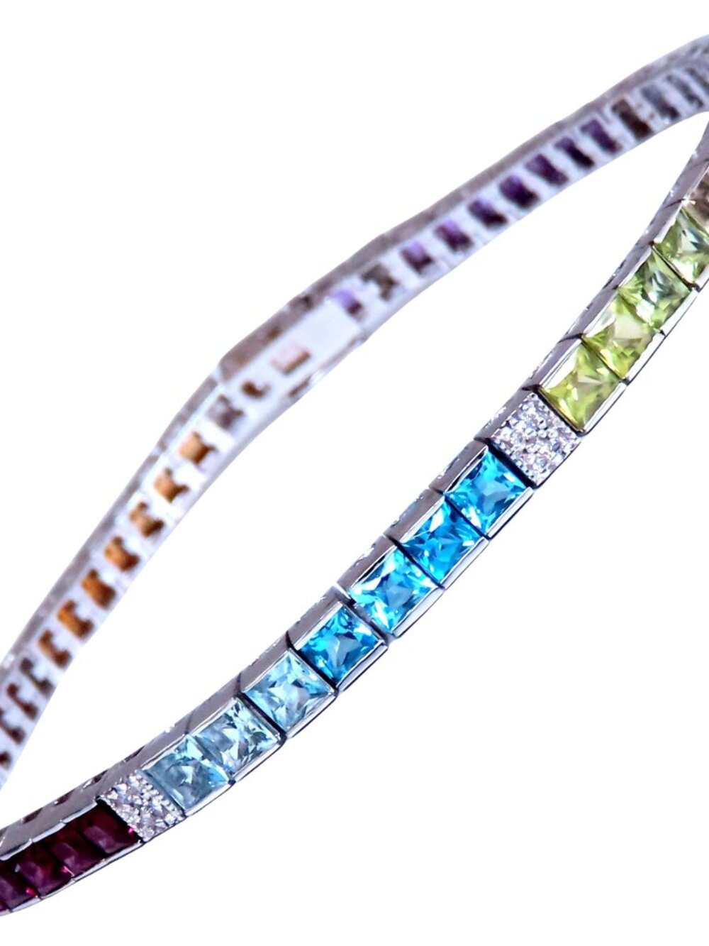 7ct semi-precious stones bracelet 14kt 12469*